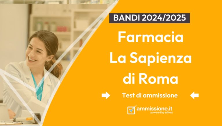 Test Farmacia Sapienza Roma: bando per l'a.a. 2024/2025